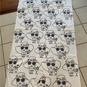 TT & Lola “No One Likes A Shady Beach” 100% Cotton Beach Towel 36”x70”